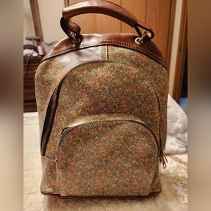 Patricia Nash Alencon coral bouquet backpack